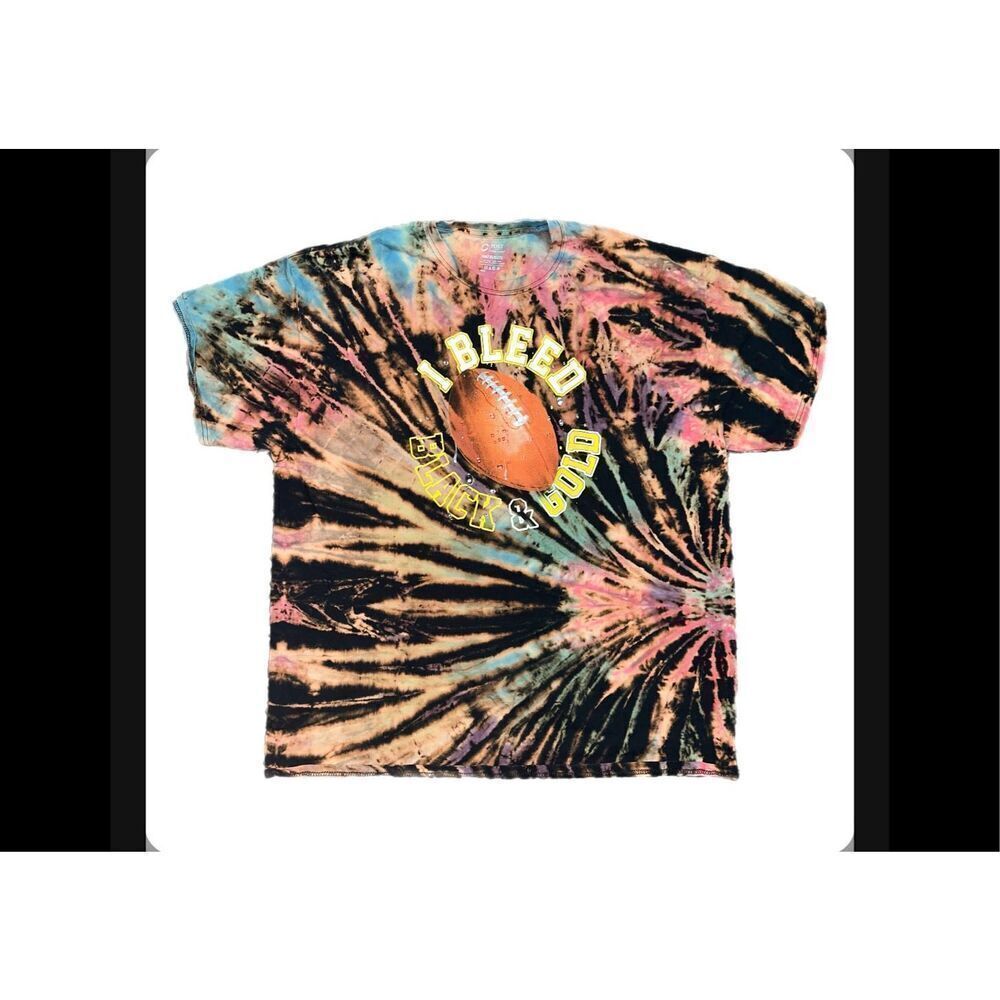 Pittsburgh Steelers I Bleed Black & Gold Tie-Dye Tee